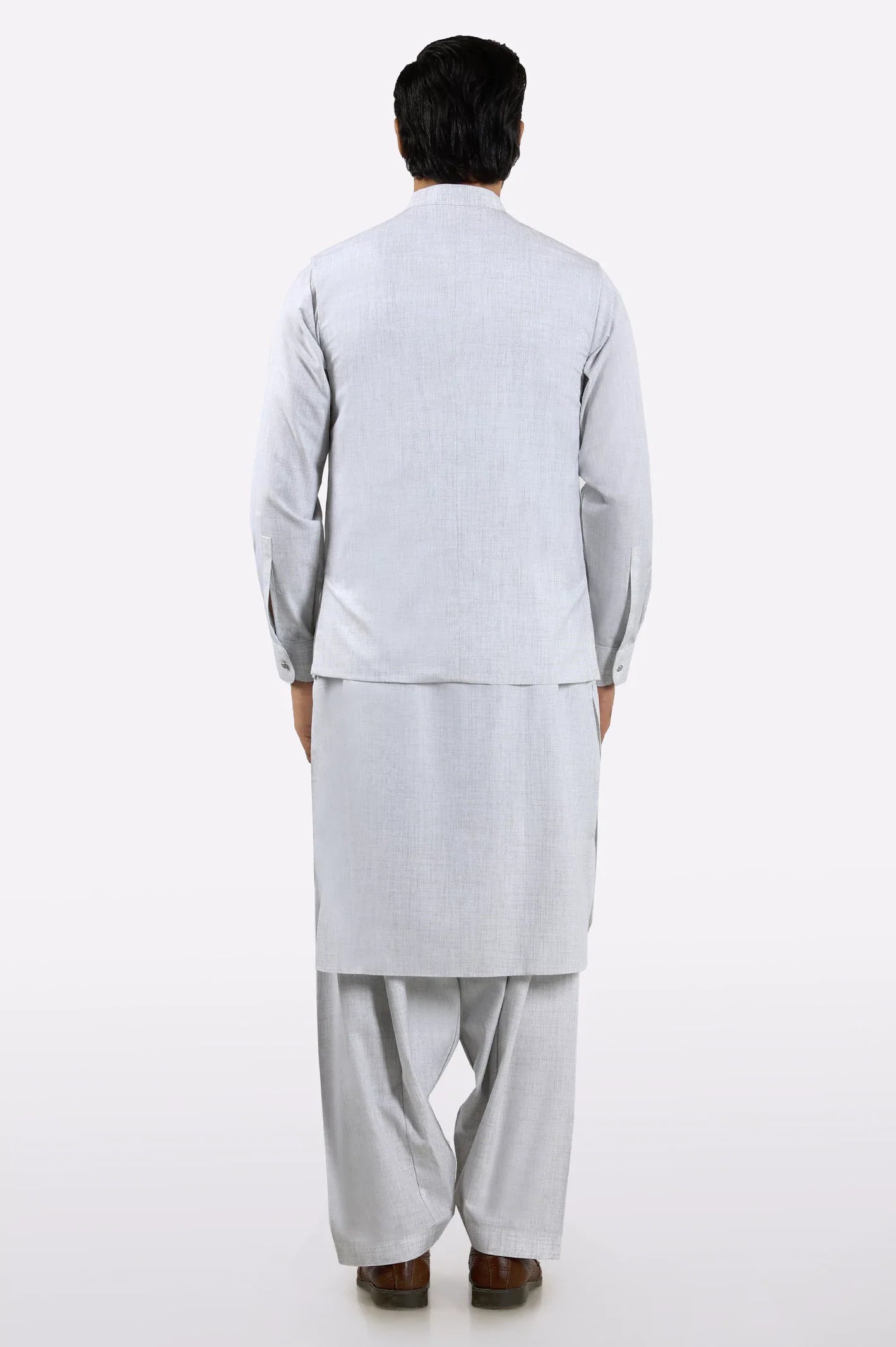 Off White Shalwar Kameez with Waistcoat