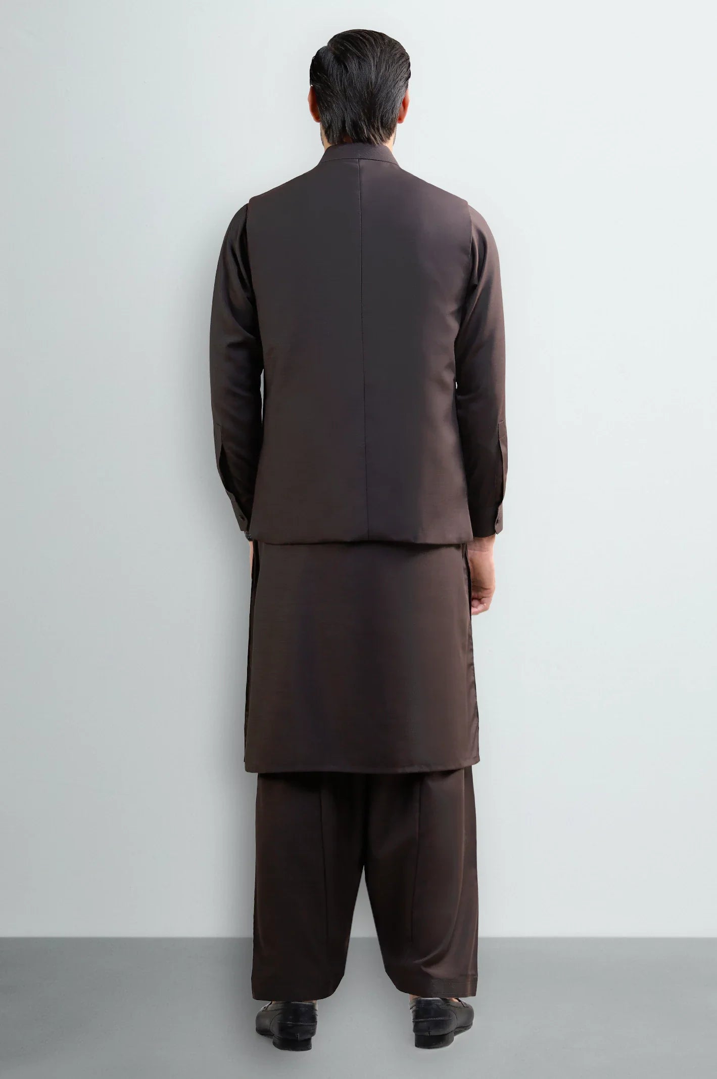 Dark Maroon Shalwar Kameez with Waistcoat