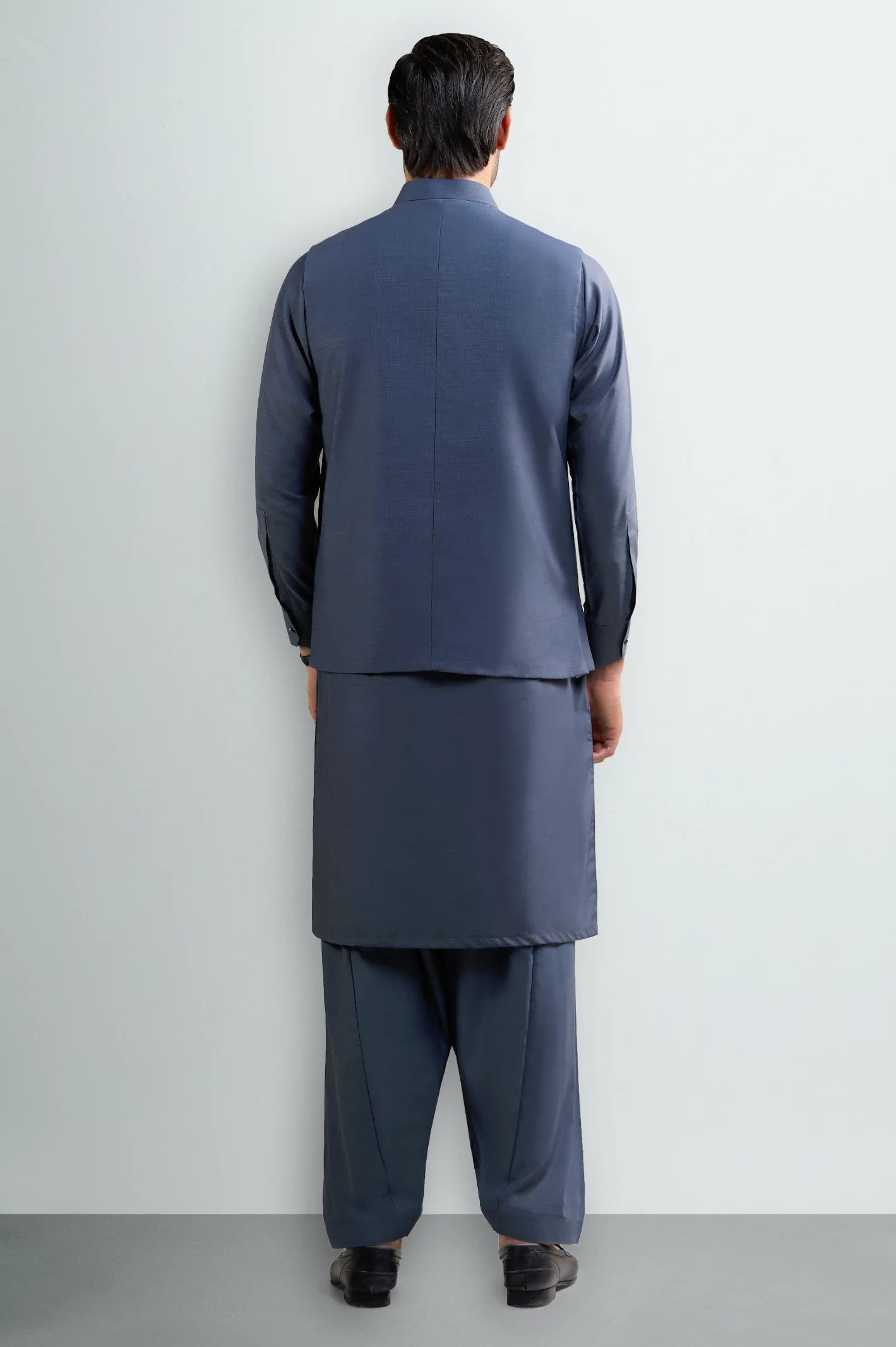 Grey Shalwar Kameez with Waistcoat