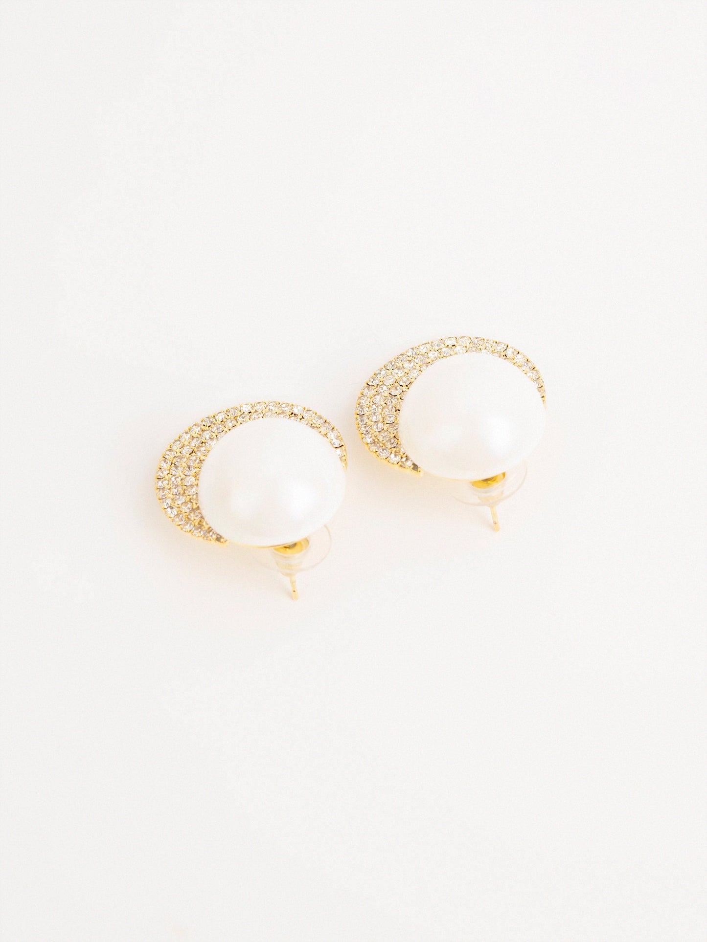 Crystal Crescent Earrings