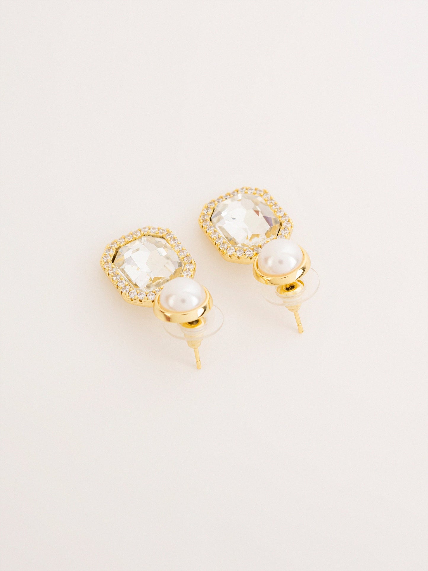 Pearl Crystal Drop Earrings