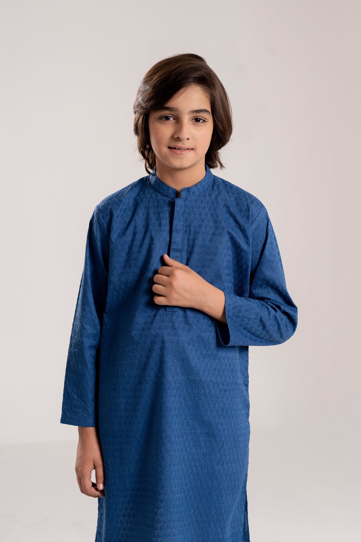 Navy Embroidery Kurta (KZ-525)