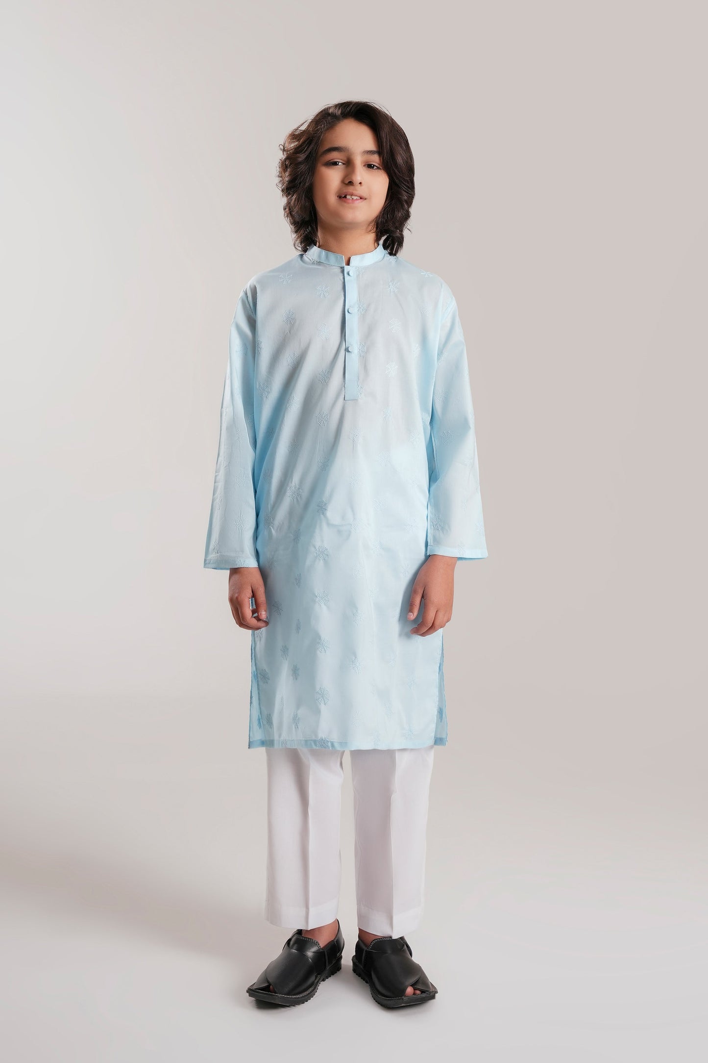 Sky Blue Embroidery Kurta (KZ-527)