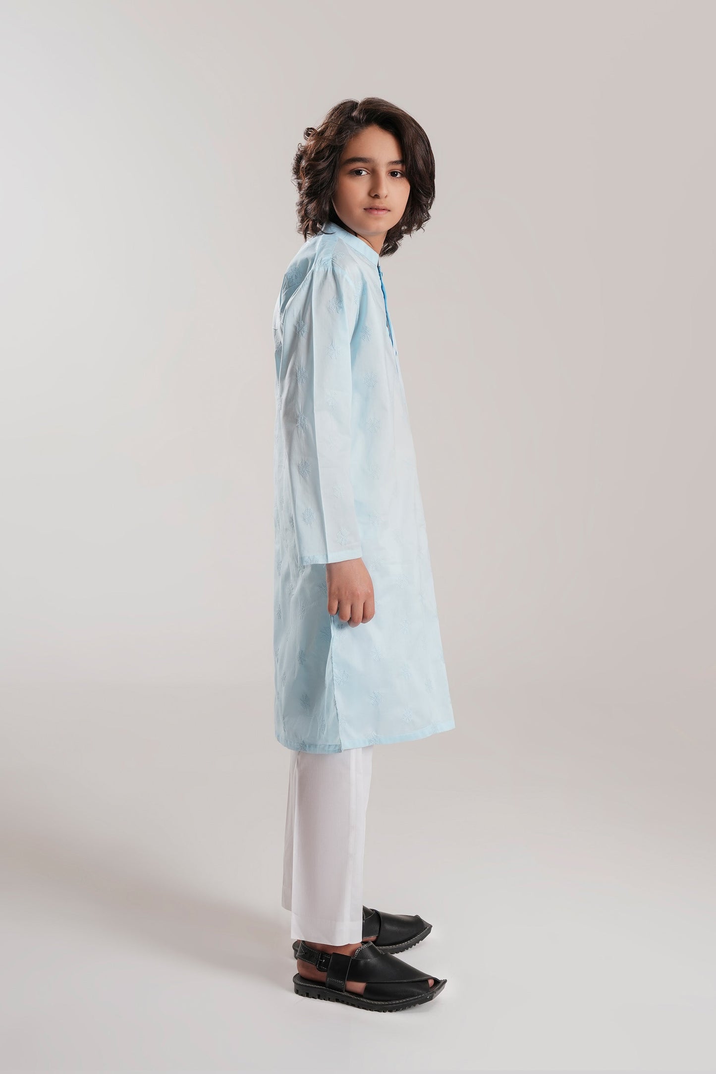 Sky Blue Embroidery Kurta (KZ-527)