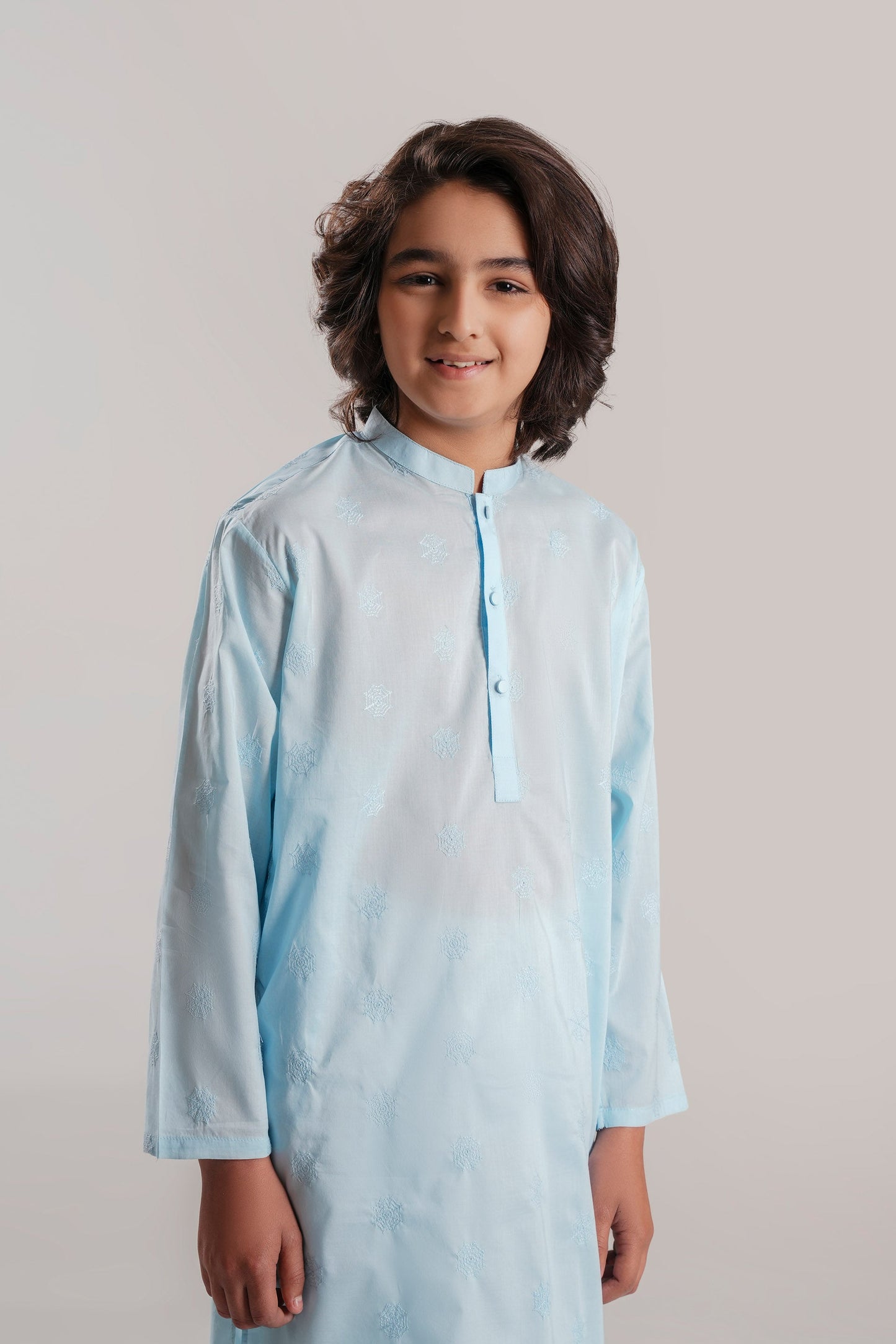 Sky Blue Embroidery Kurta (KZ-527)