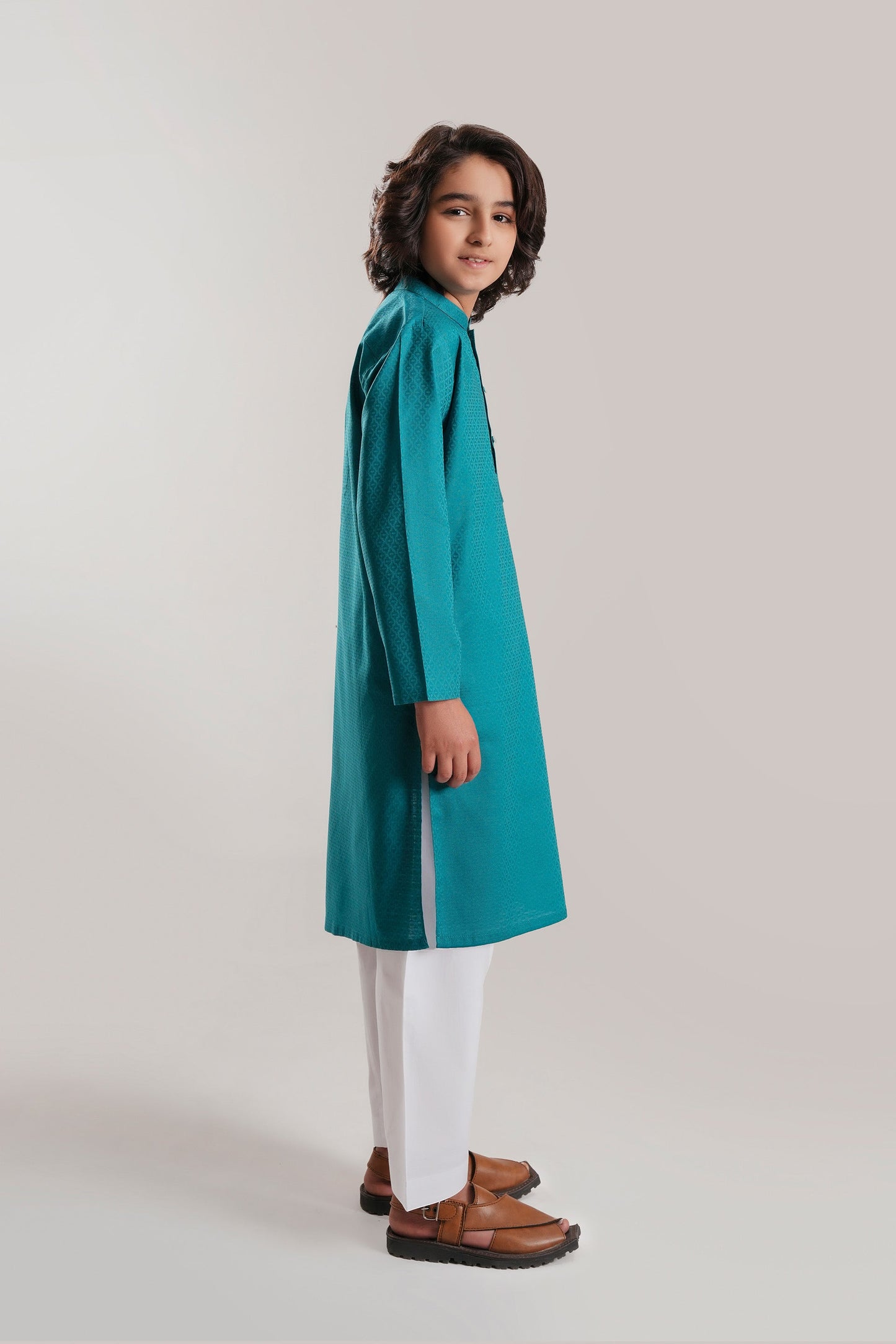 Teal Embroidery Kurta (KZ-530)