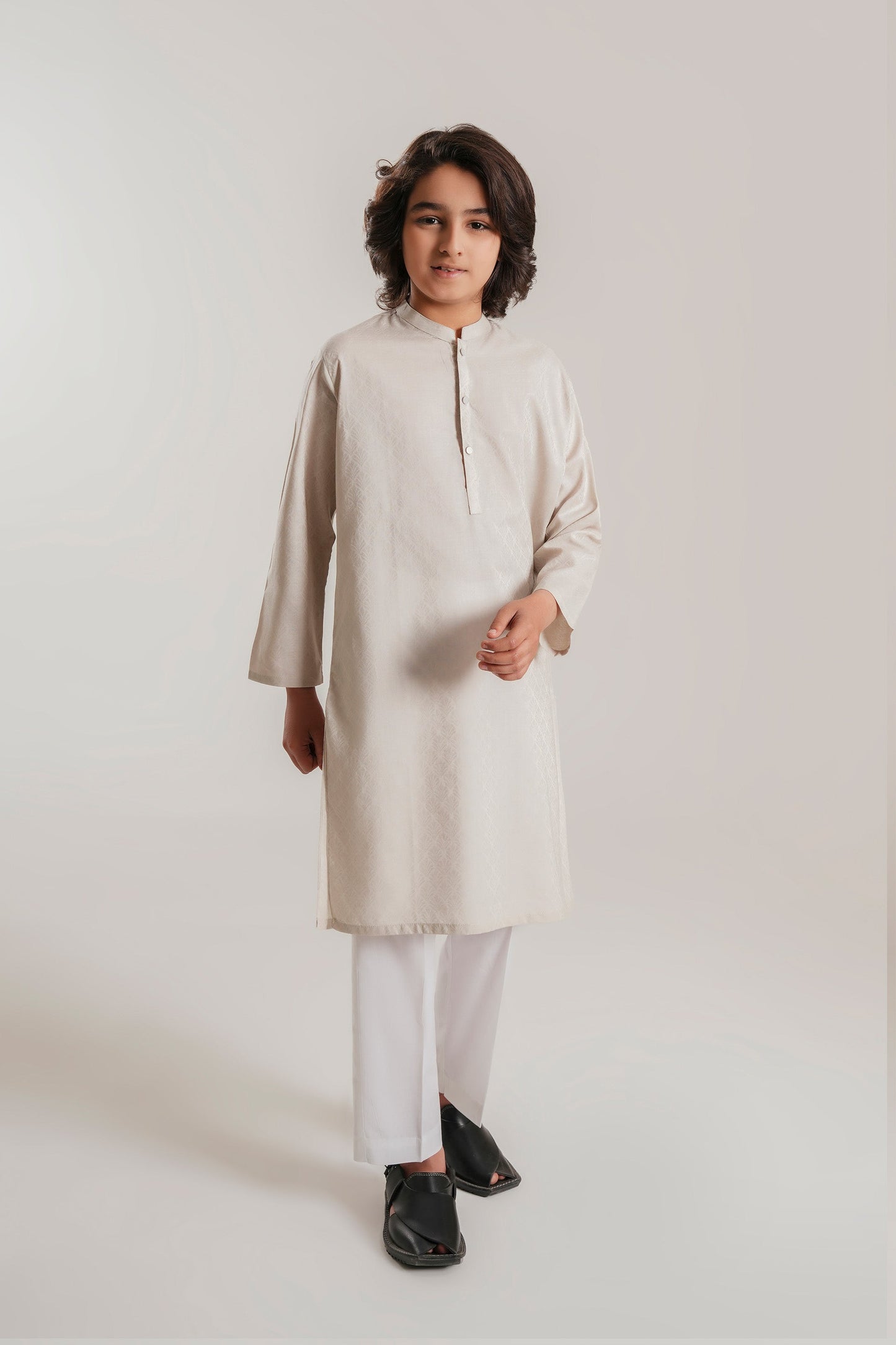 Beige Embroidery Kurta (KZ-531)