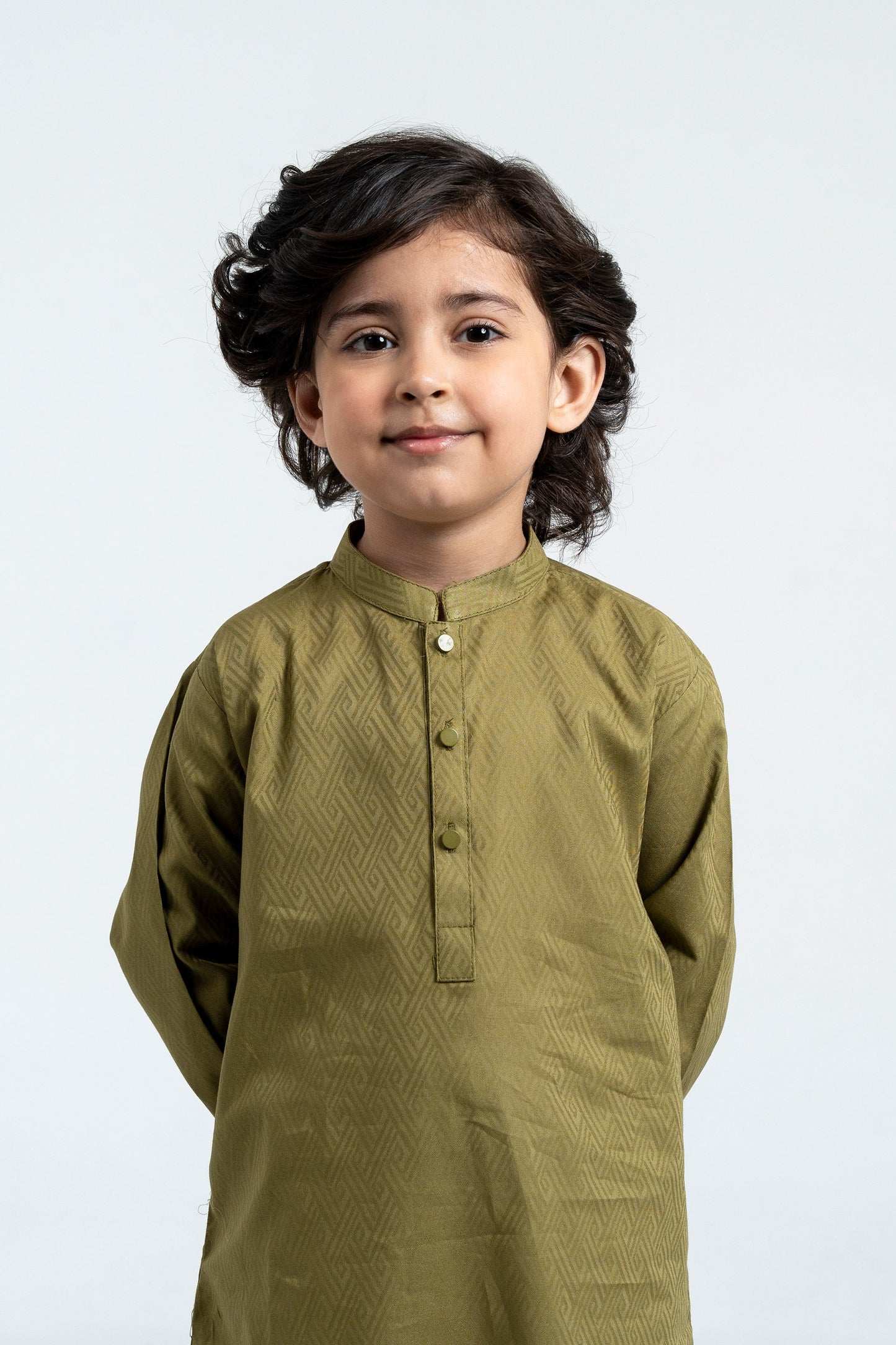 Olive Embroidery Kurta (KZ-533)