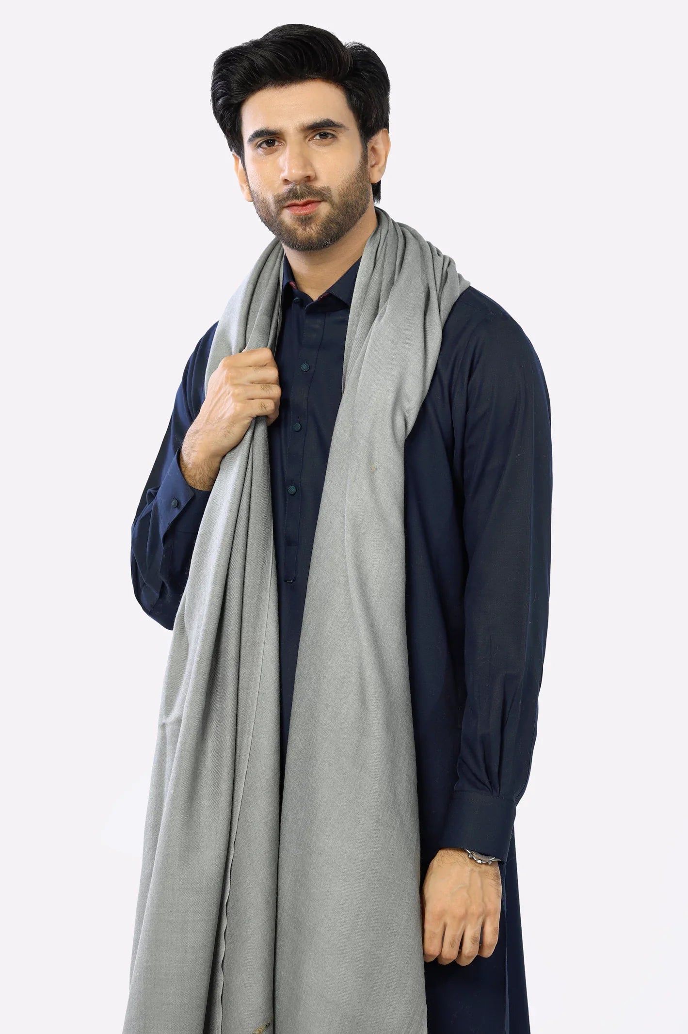 Mens Light Grey Shawl