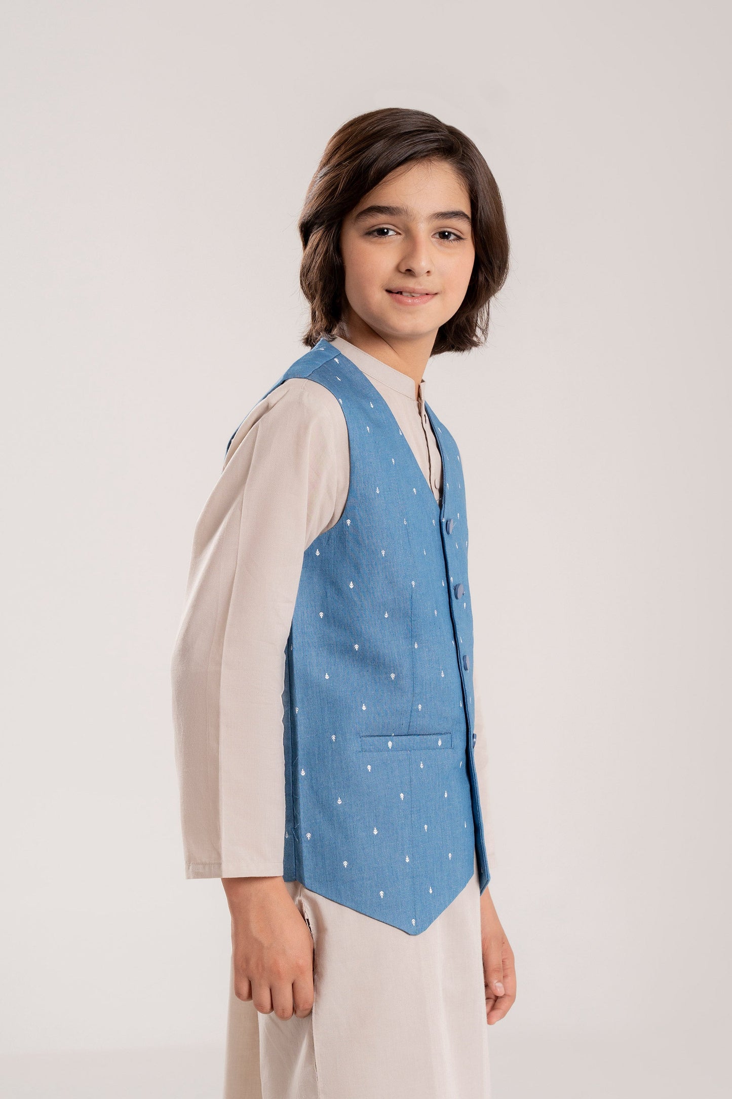 Denim Printed Waistcoat (MSBCWC-018)