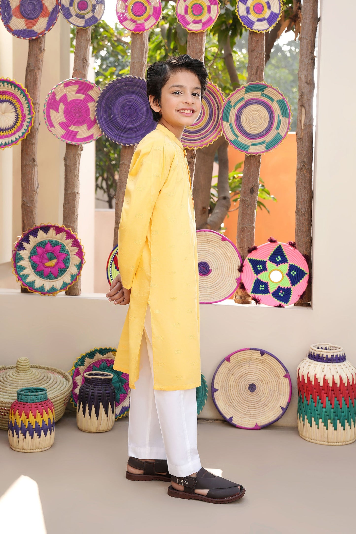Mustard Embroidery Kurta (KZ-526)