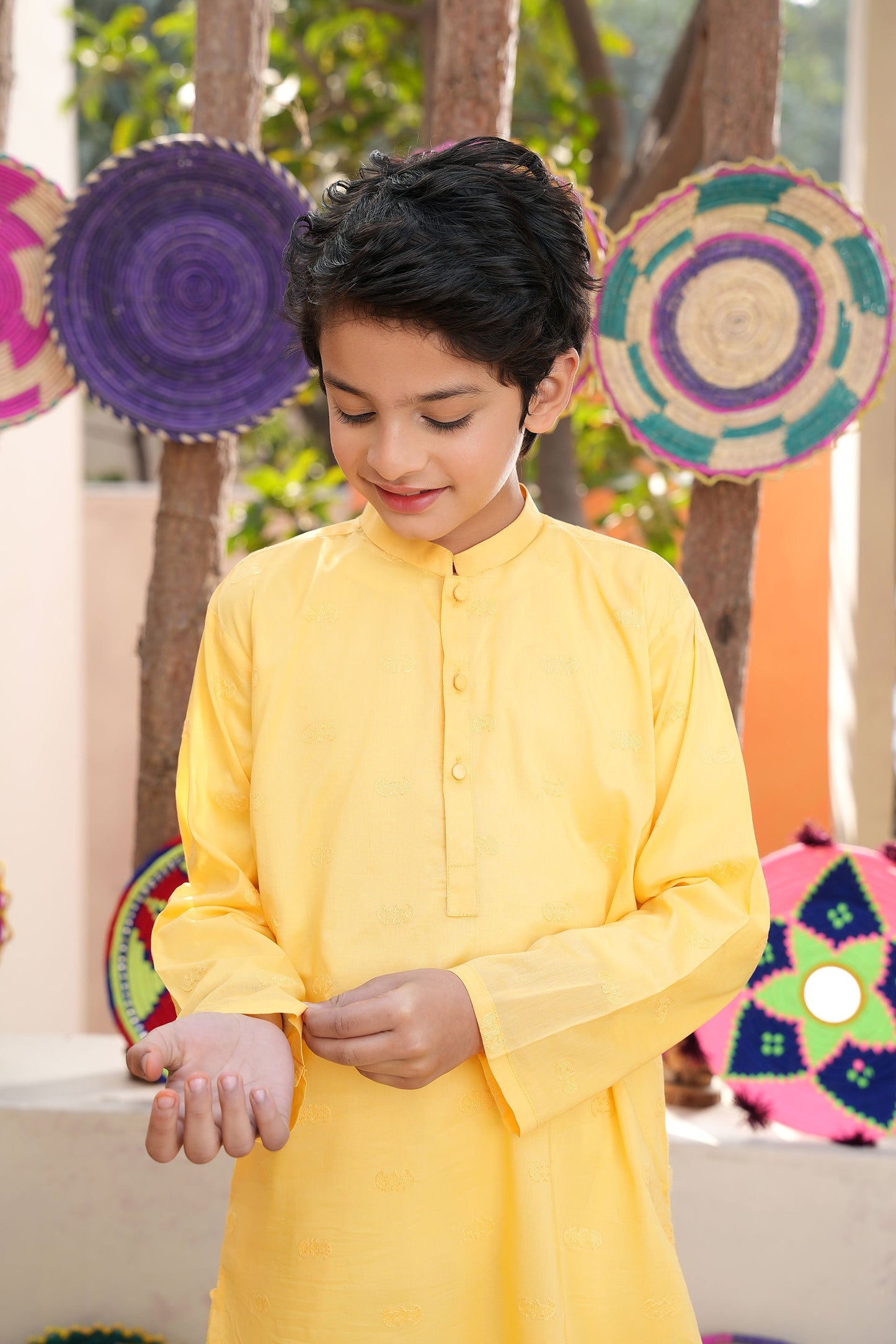 Mustard Embroidery Kurta (KZ-526)