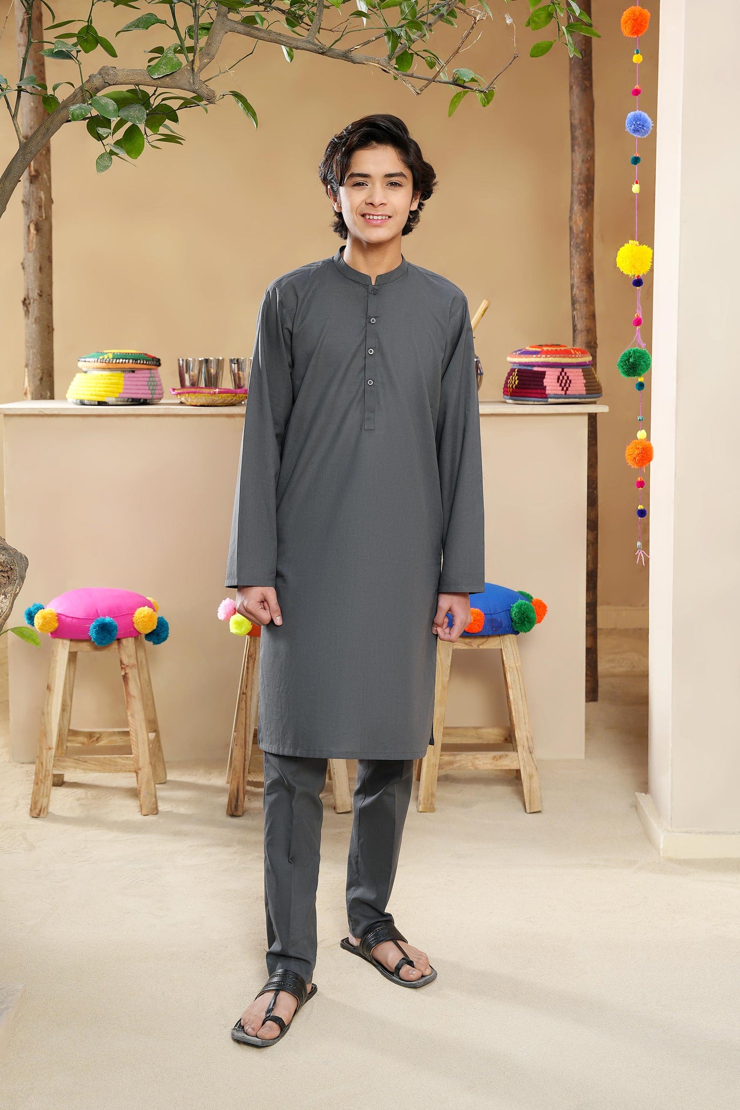 Charcoal Kurta Set (MSKZBS-01)
