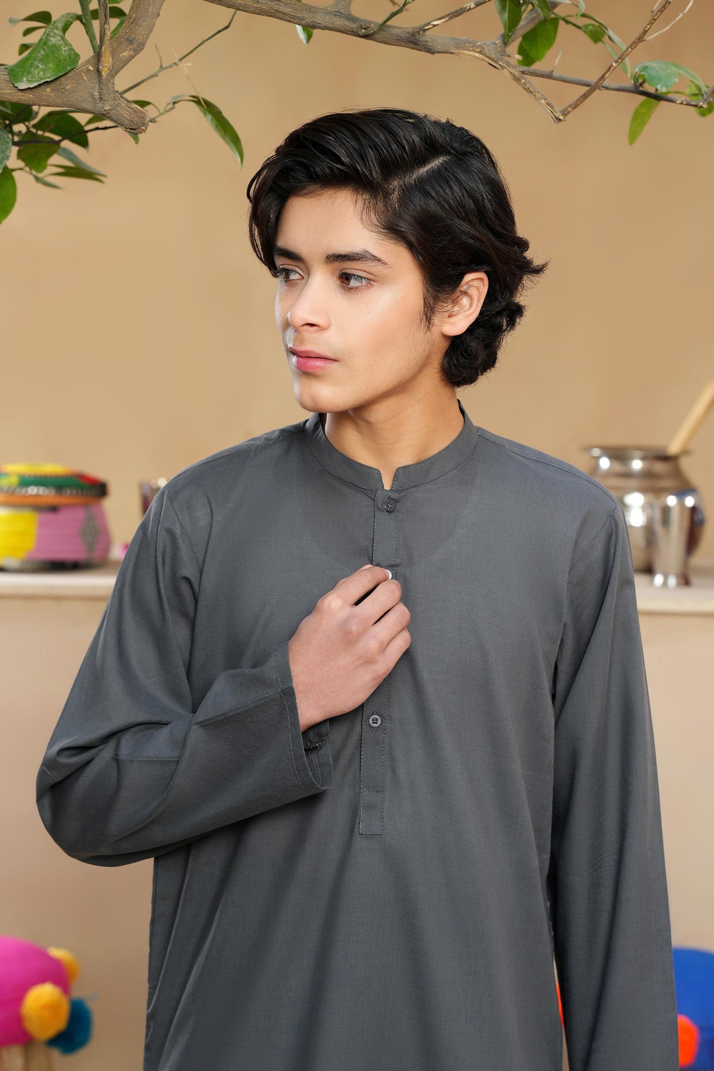 Charcoal Kurta Set (MSKZBS-01)