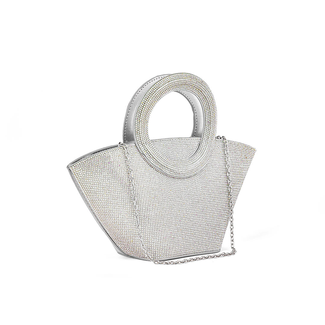 AB Silver Fancy Hand Bag P24324