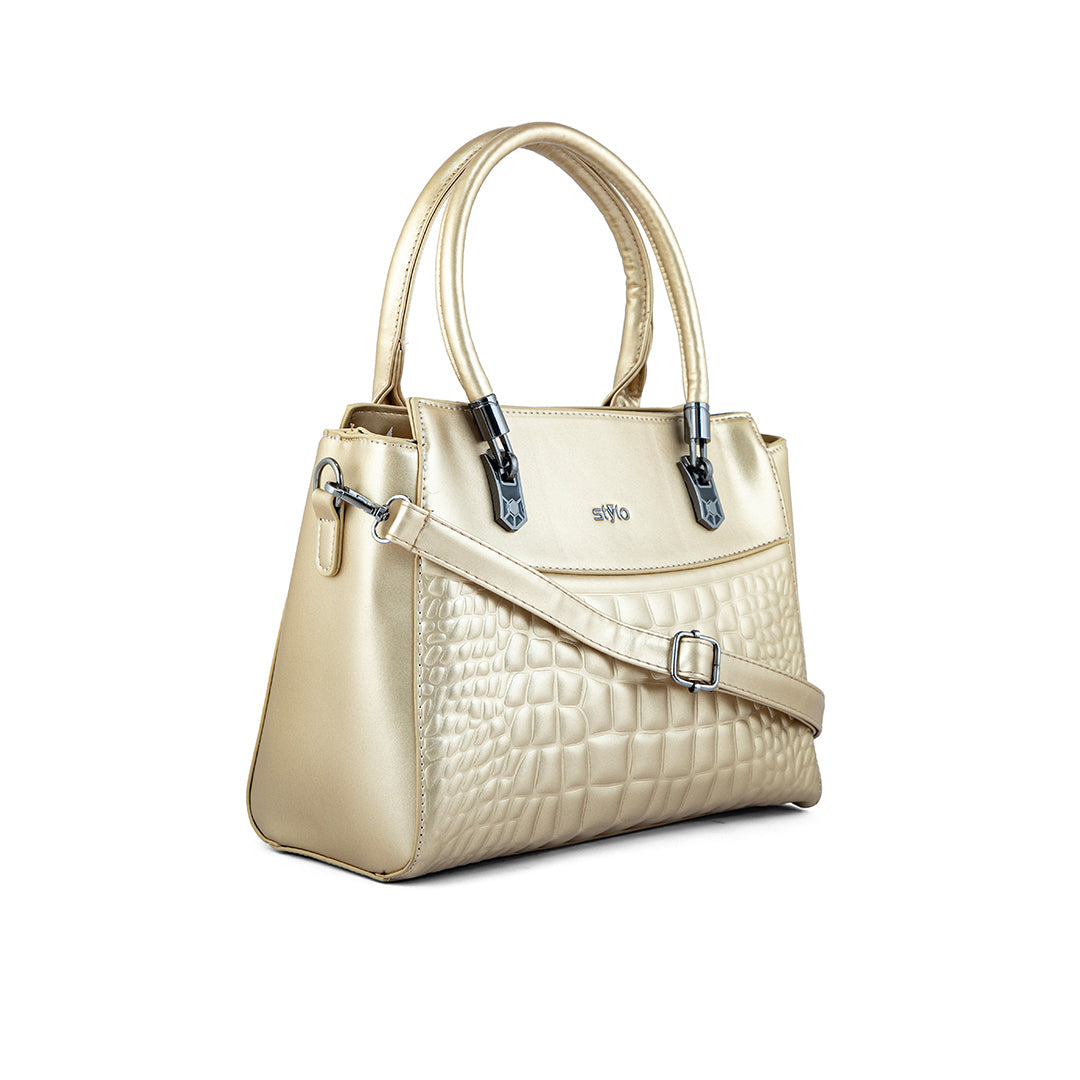 Golden Formal Hand Bag P36248