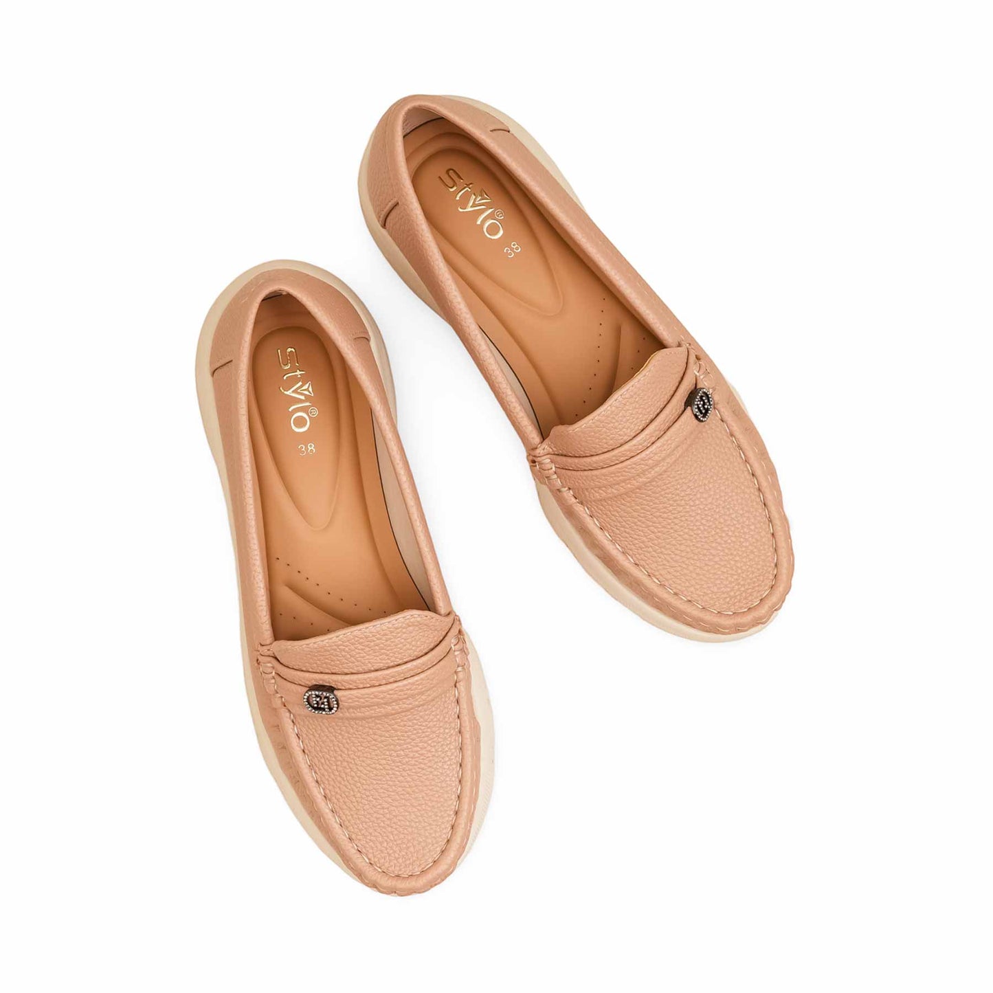 Beige Moccasin For Ladies WN4518