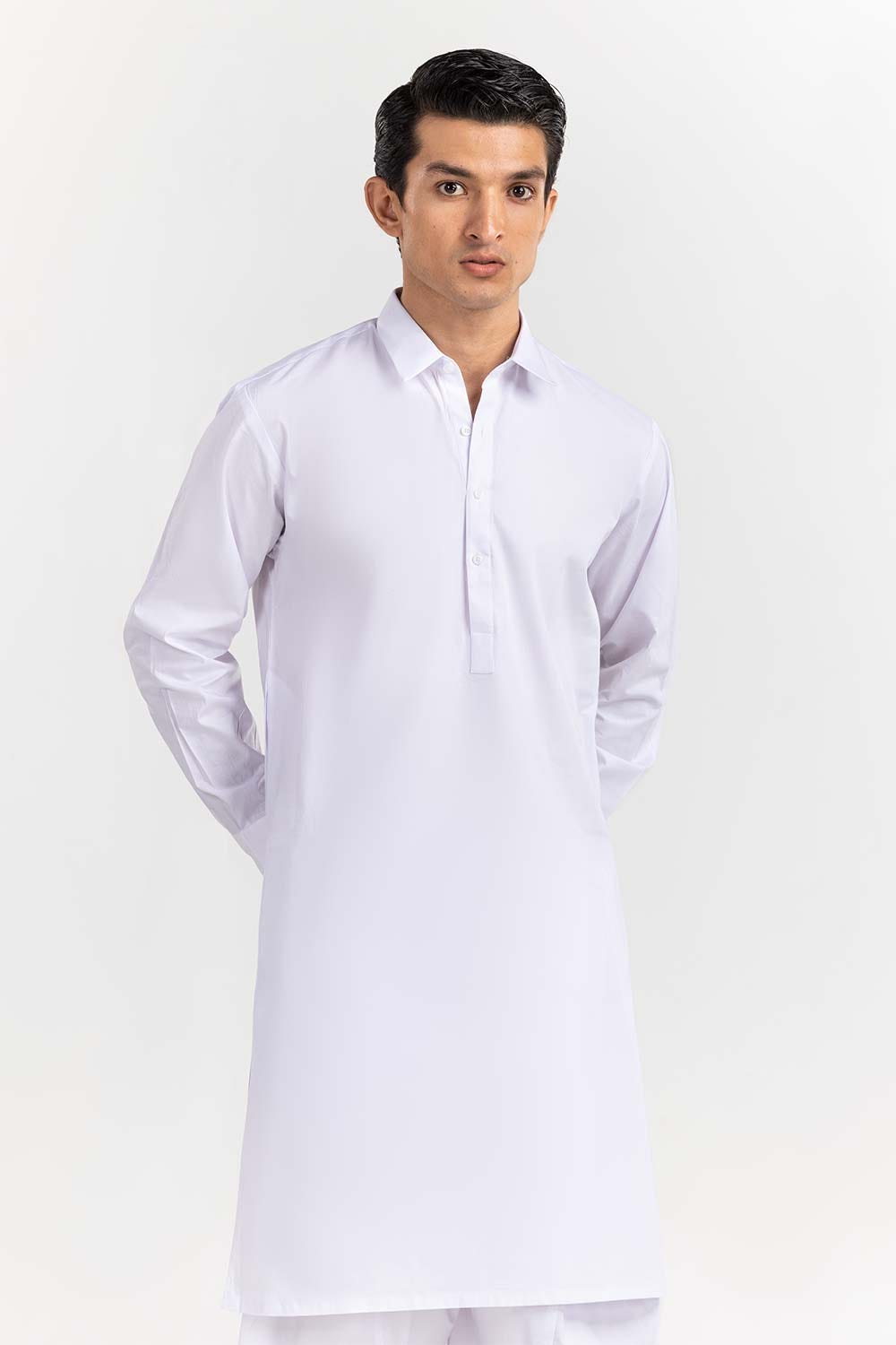 White Basic Chairman Latha Shalwar Kameez Suit SK-P22-019