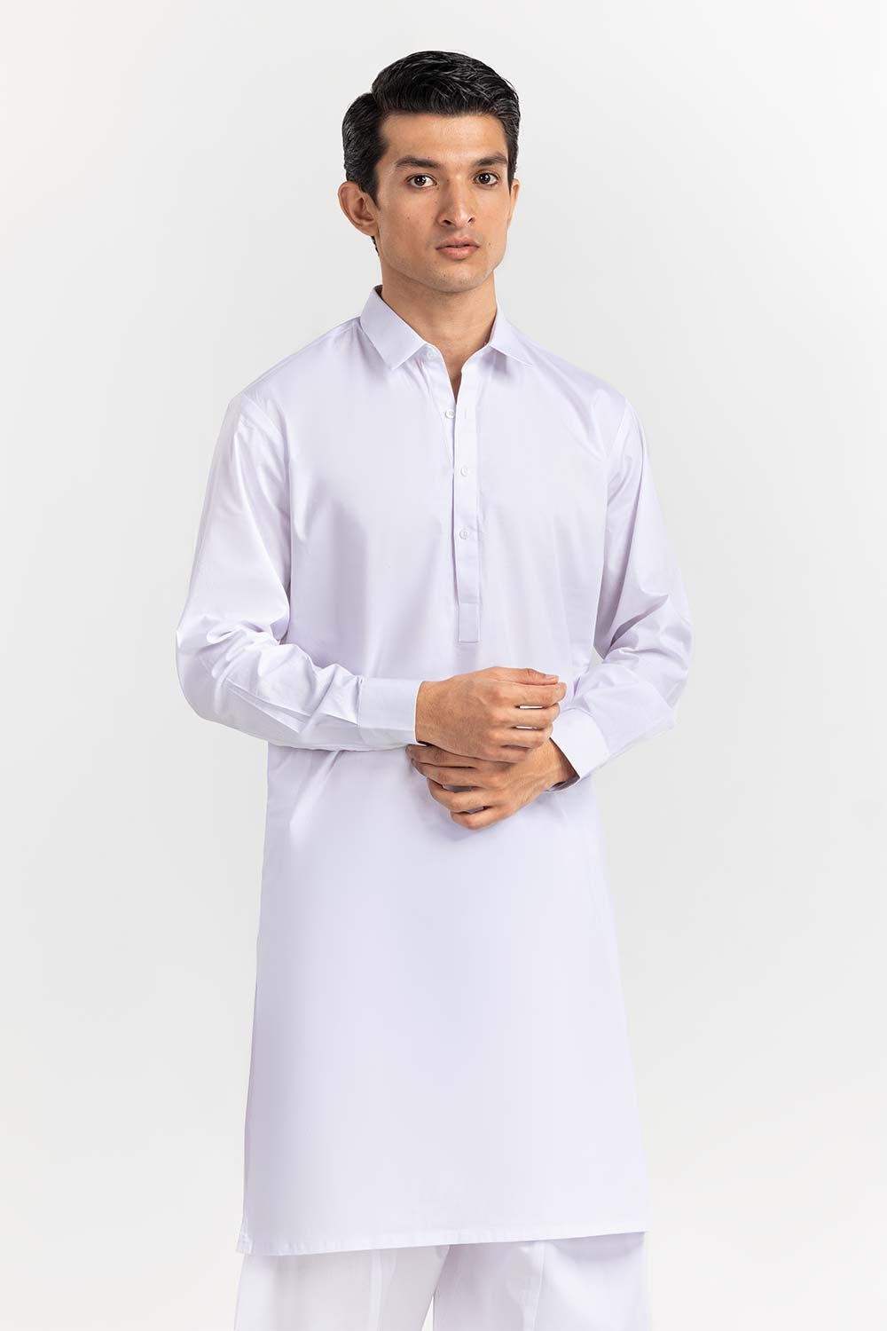White Basic Chairman Latha Shalwar Kameez Suit SK-P22-019