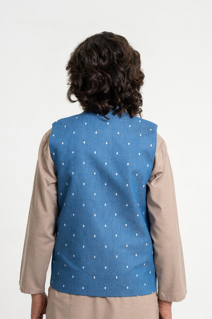 Printed Denim Waist Coat (MSBCWC-015)