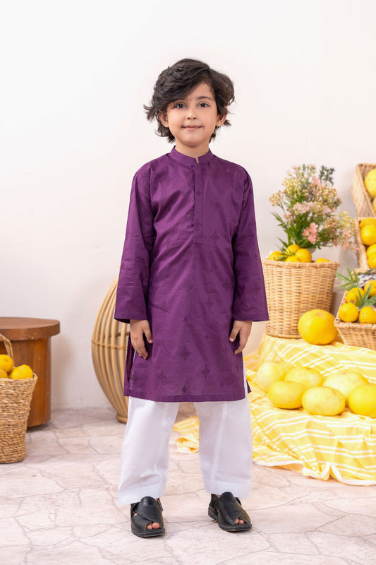 Purple Embroidery Kurta (MSKZ-31)
