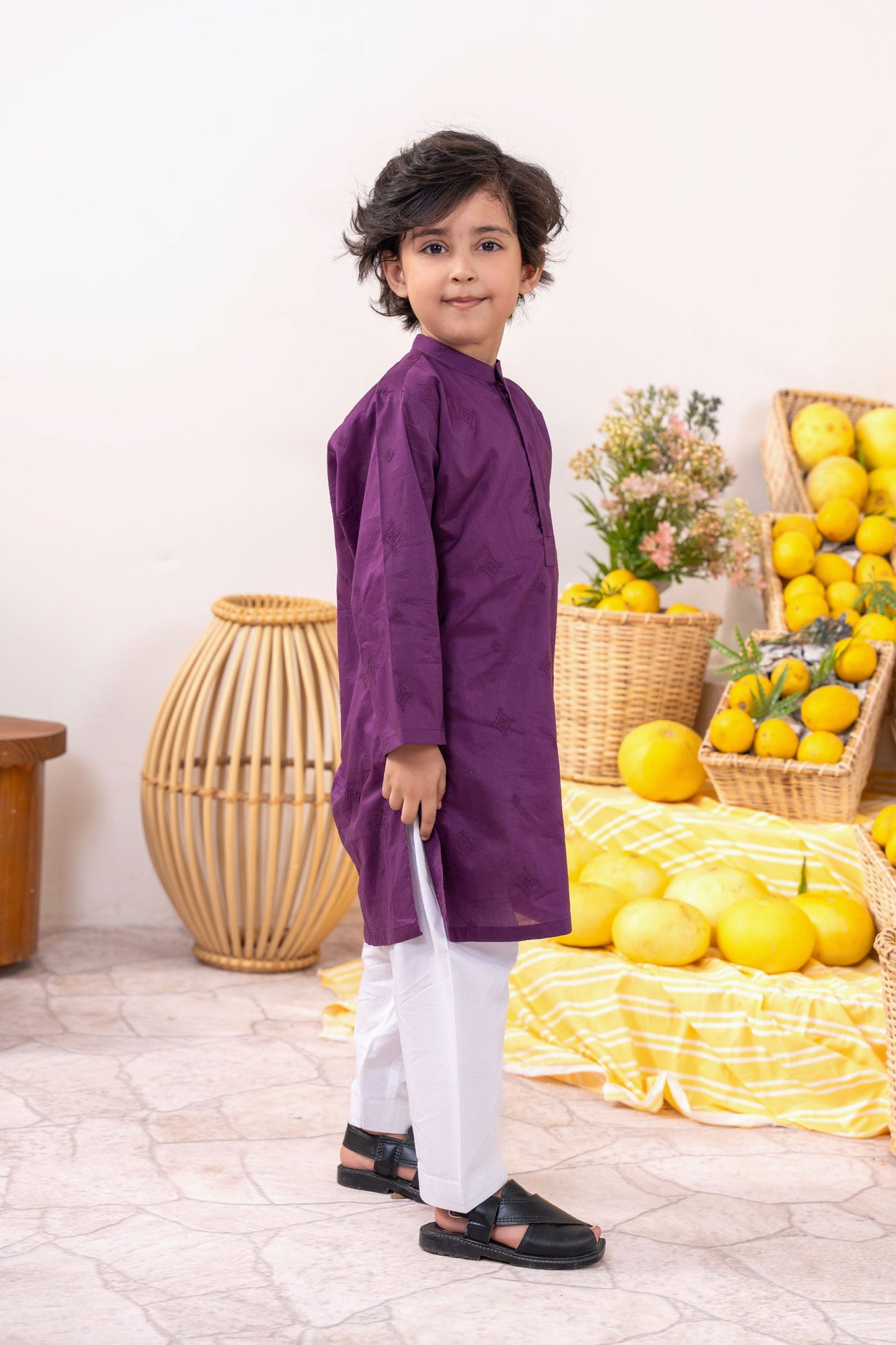Purple Embroidery Kurta (MSKZ-31)