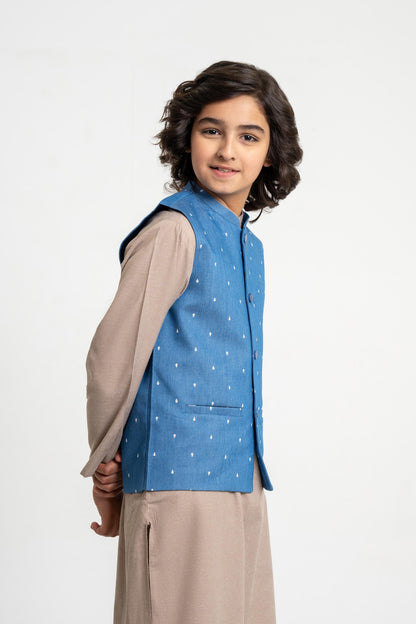 Printed Denim Waist Coat (MSBCWC-015)