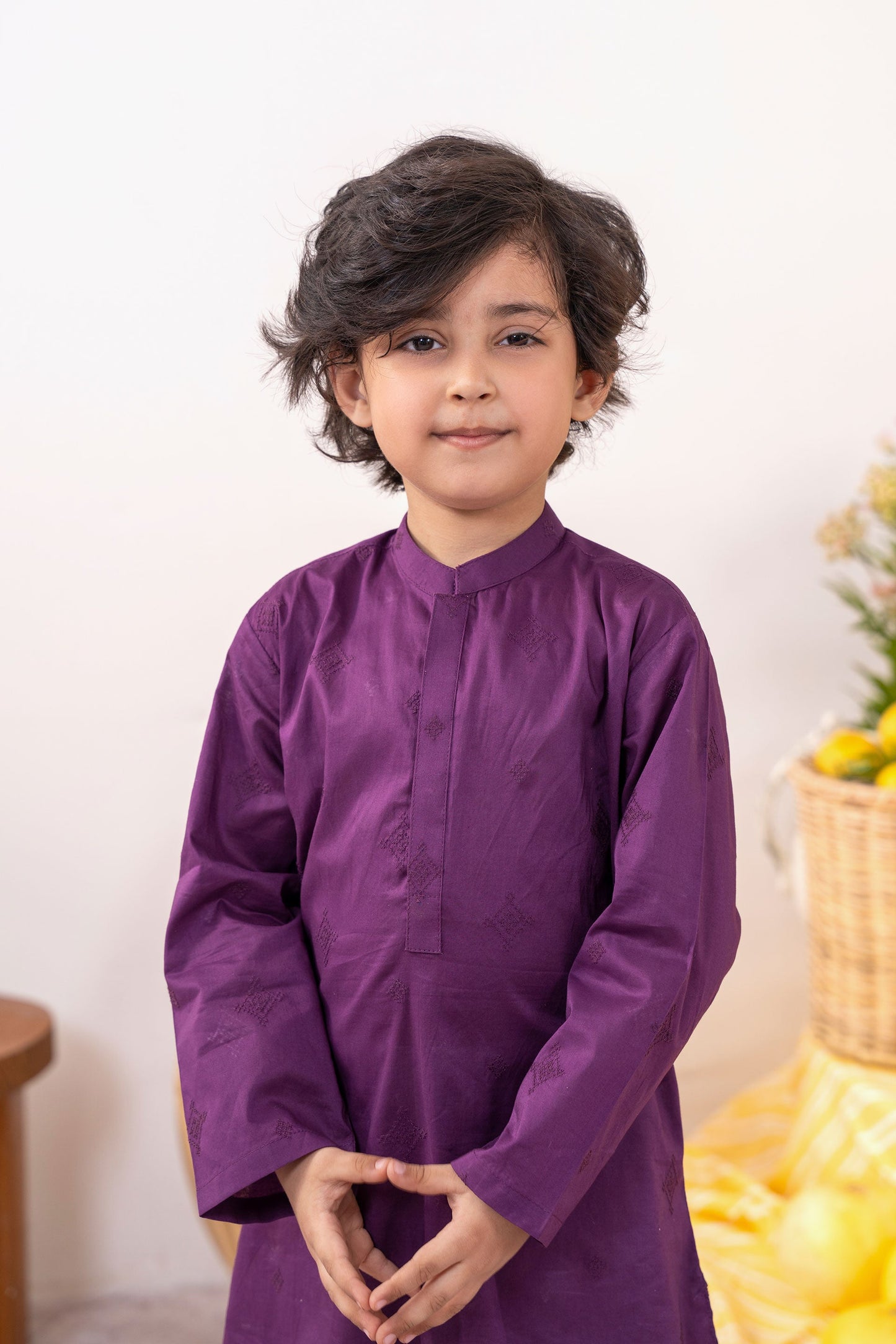 Purple Embroidery Kurta (MSKZ-31)