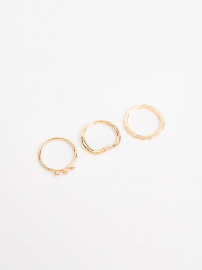 Hammered Ring Set