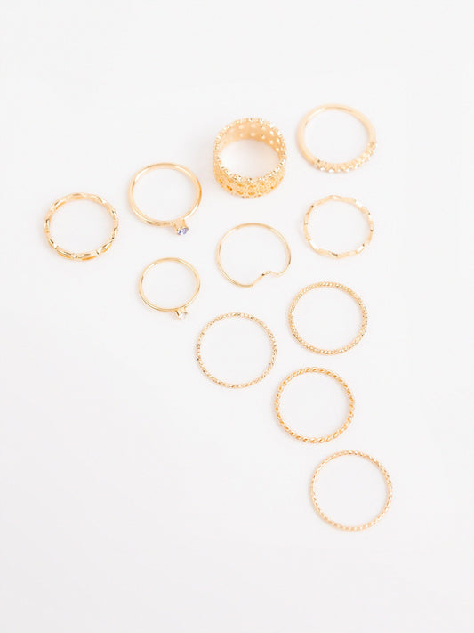 Curly Band Ring Set