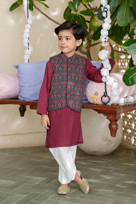Boys Printed Waist Coat (BCWC-075)