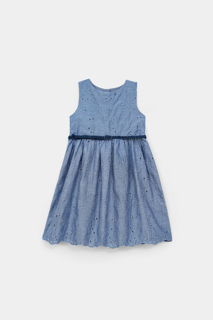 Embroidered Chambray Frock (CF-574)