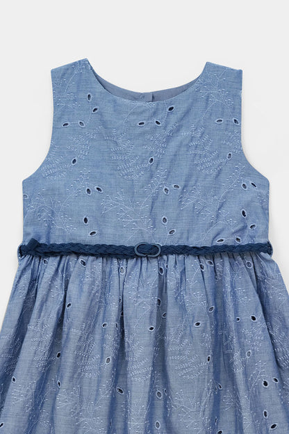 Embroidered Chambray Frock (CF-574)