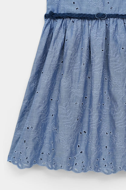 Embroidered Chambray Frock (CF-574)