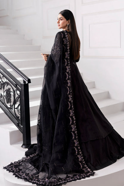 3 Piece Unstitched Embroidered Organza Suit | BD-3004
