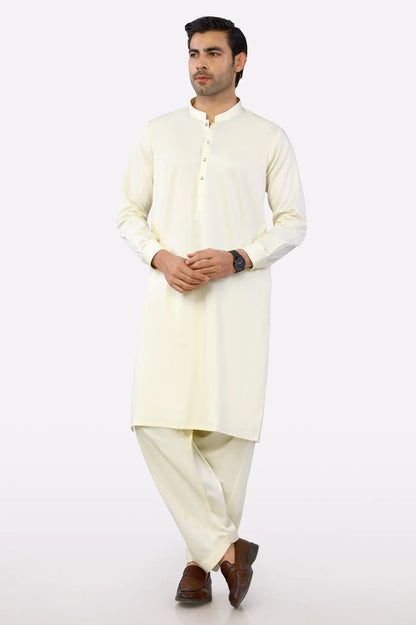 Cream Cotton Shalwar Kameez