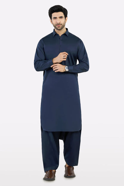Navy Blue Cotton Shalwar Kameez