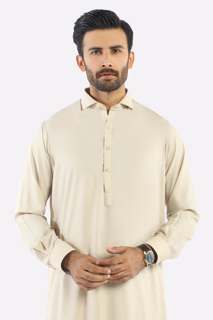 Fawn Wash & Wear Shalwar Kameez