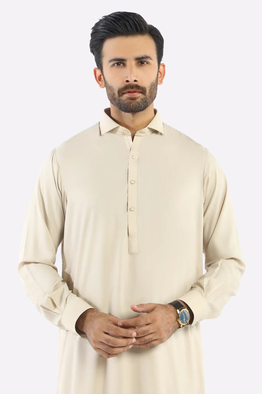 Fawn Wash & Wear Shalwar Kameez