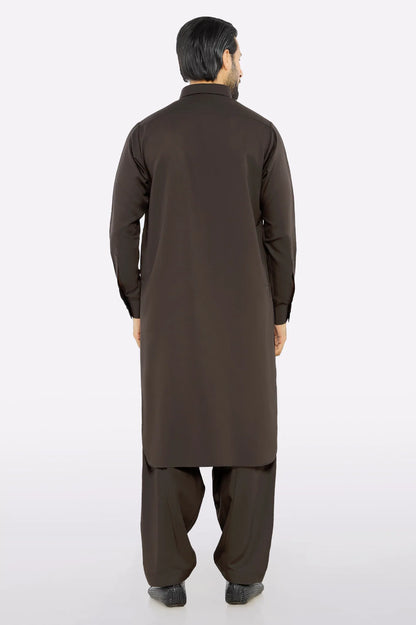 Coffee Brown Wash & Wear Shalwar Kameez