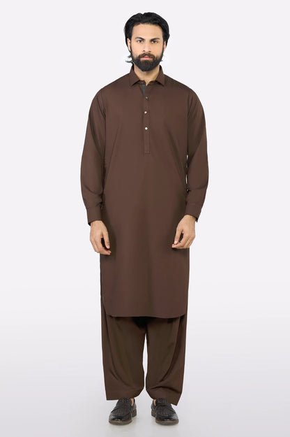 Brown Wash & Wear Shalwar Kameez