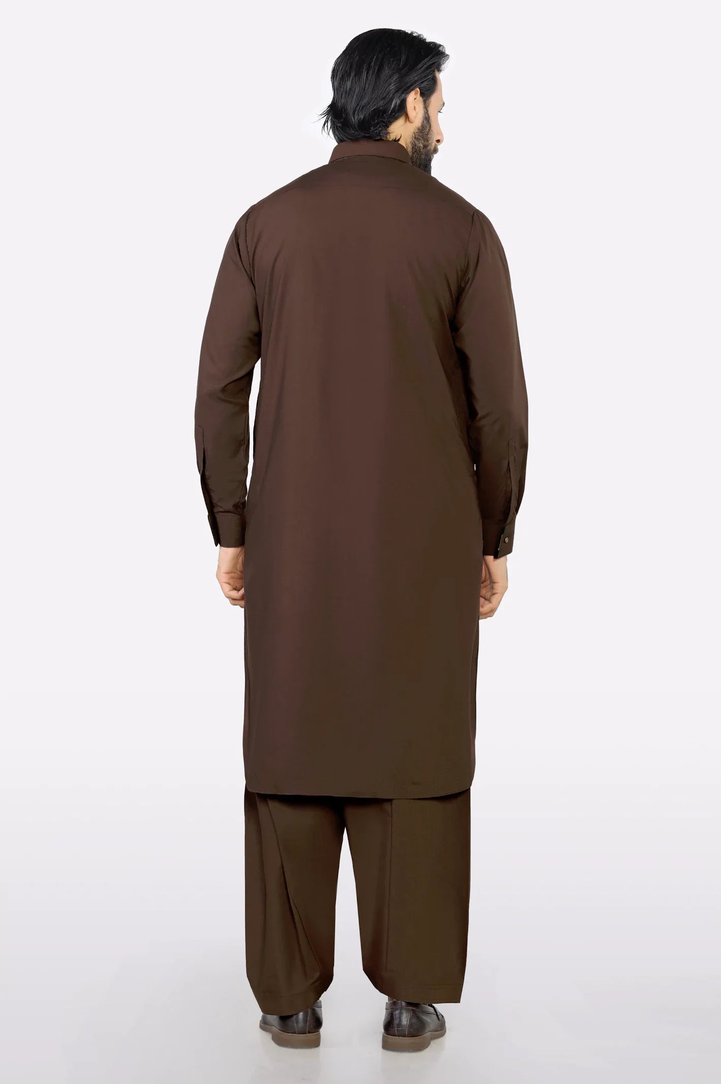 Brown Wash & Wear Shalwar Kameez