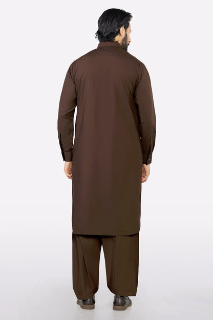 Brown Wash & Wear Shalwar Kameez