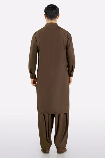 Dark Brown Wash & Wear Shalwar Kameez