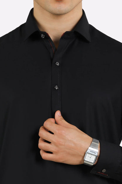 Black Wash & Wear Shalwar Kameez
