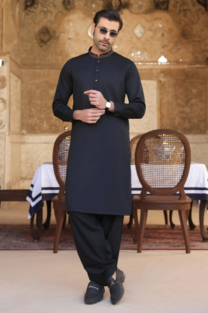 Black Wash & Wear Shalwar Kameez