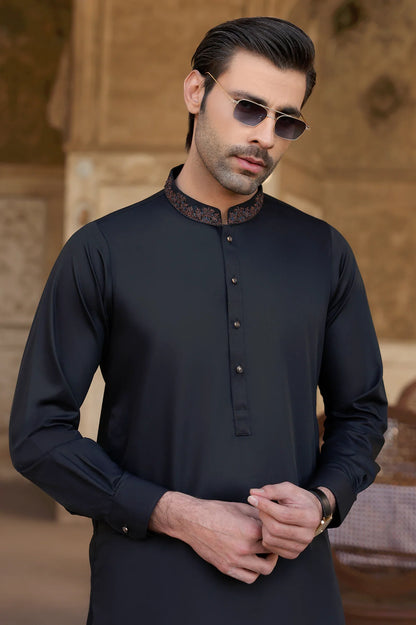 Black Wash & Wear Shalwar Kameez