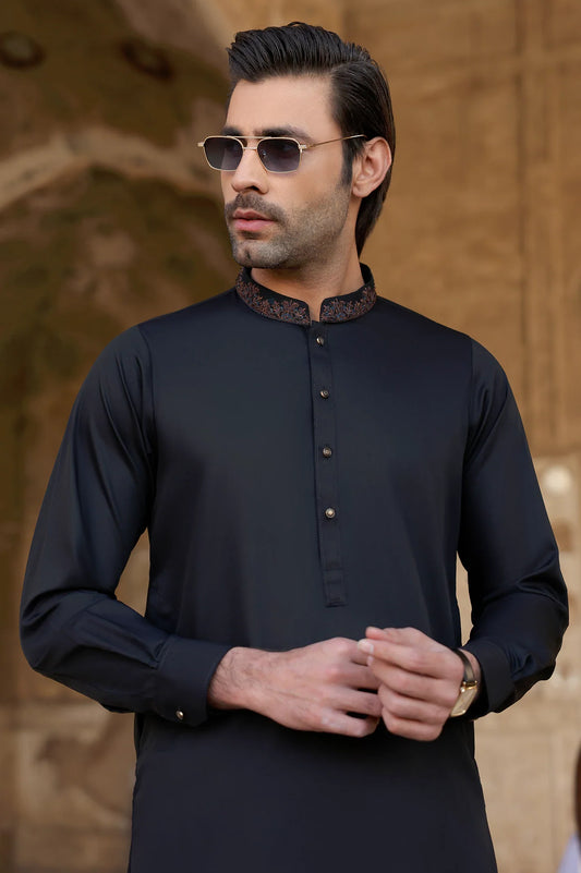Black Wash & Wear Shalwar Kameez