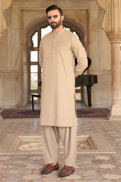 Fawn Wash & Wear Shalwar Kameez