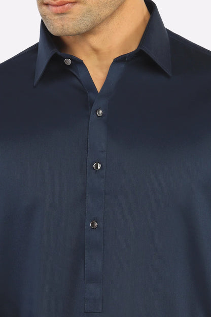 Navy Blue Cotton Shalwar Kameez